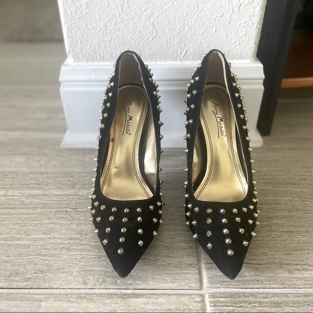 Spiked Velvet Heels
